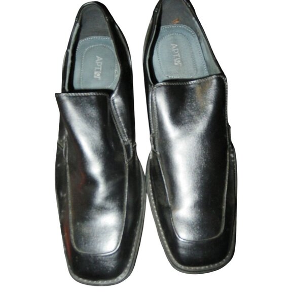 Apt. 9 Kingman Men's Black Leather Loafers Slip On Dress Career Shoes size 13 - Picture 2 of 7